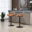 Ensemble de 2 tabourets de bar modernes pivotants avec repose-pieds réglables pour la cuisine et la salle à manger (orange)