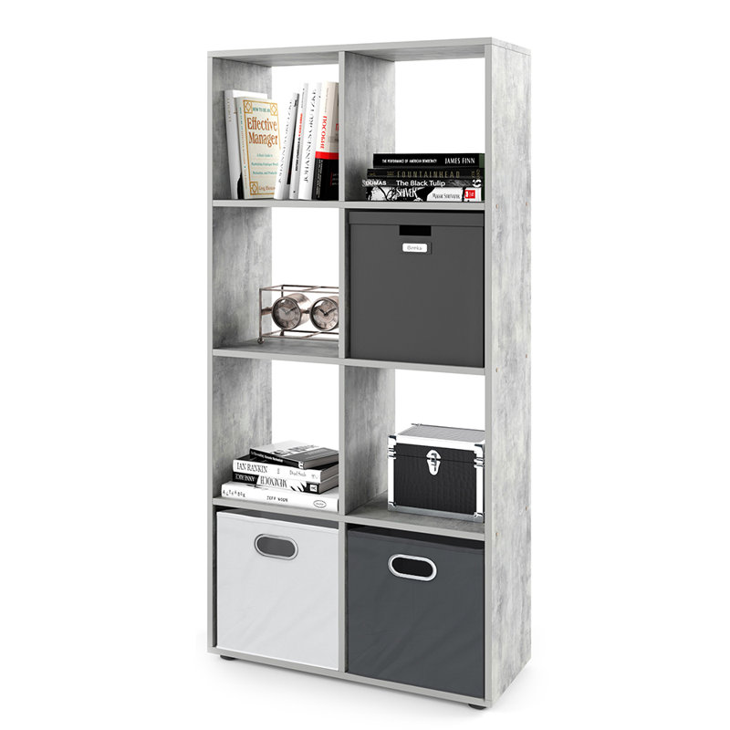 143 cm H x 72 cm W Cube Bookcase, Concrete