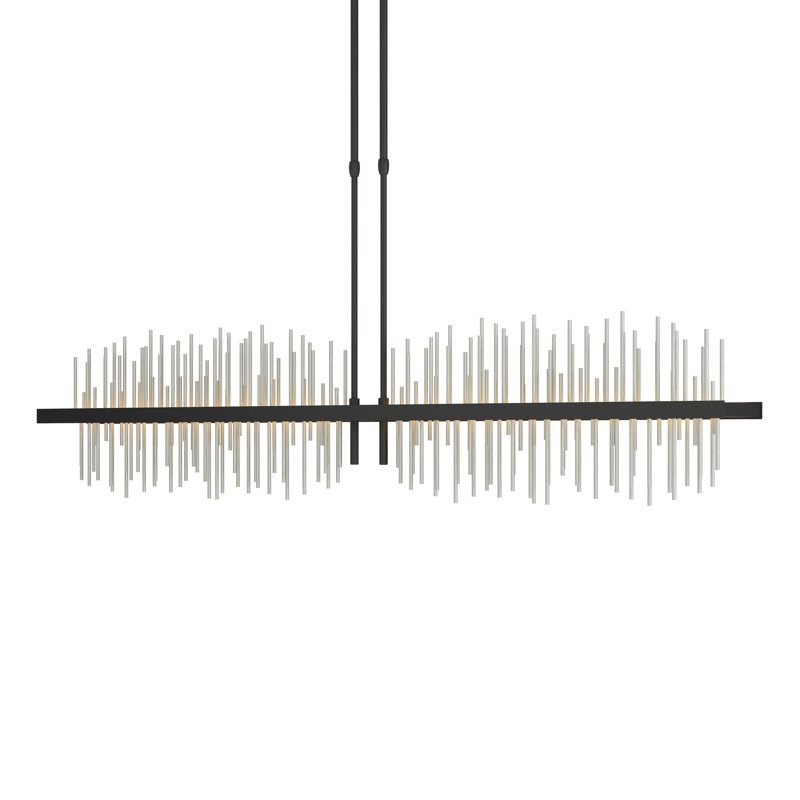 Gossamer 1 - Light Kitchen Island Linear LED Pendant, Vintage Platinum, Black