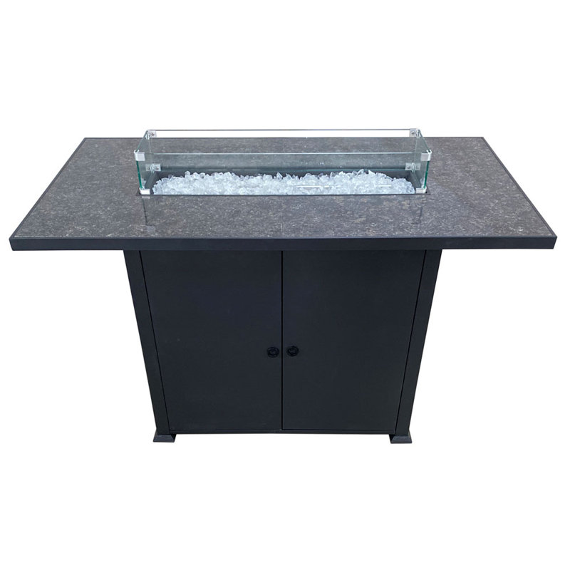 Alaira Rectangle Steel Propane Smokeless Fire Pit