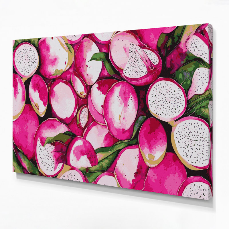 «Fruit Dragon Fruit», art mural sur toile beige Pitaya, H 16 po x l 20 po
