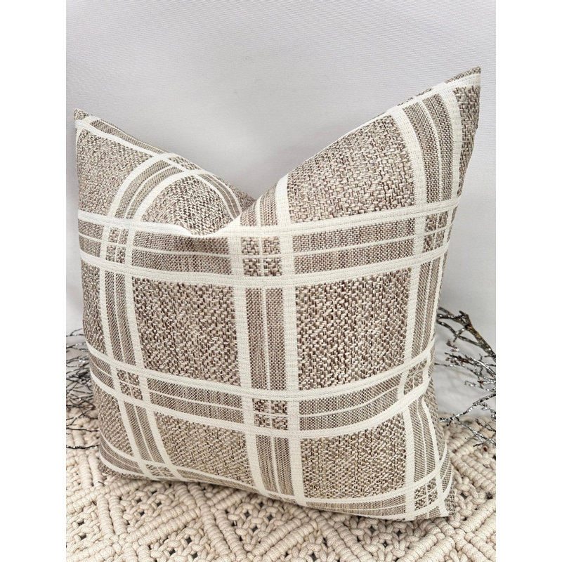 Abstract Beige Square Cushion Cover