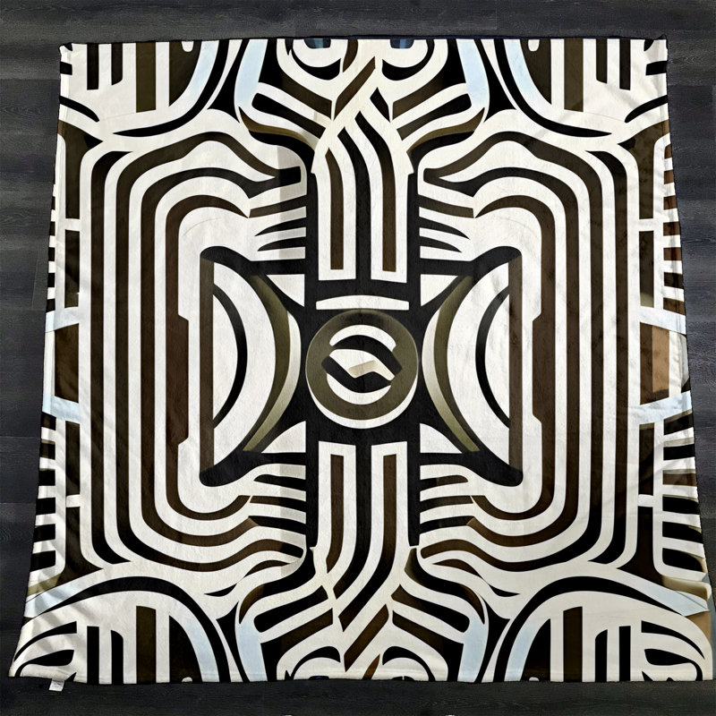 Throw Blanket, 51" W x 60" L, Geometric Shapes/Abstract, Green/Brown