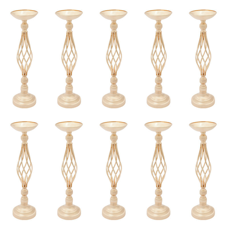 10 pièces porte-bougie sur pied en métal autoportant pour bouquets de fleurs pour réception de mariage