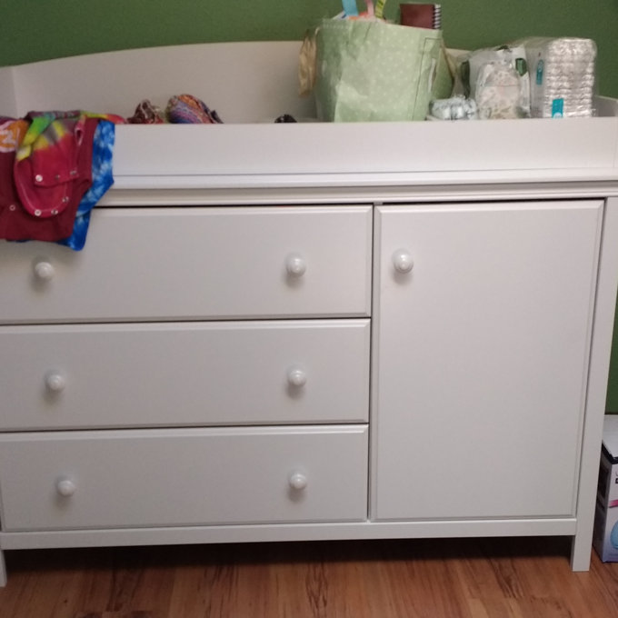 white christmas dresses Changing Table - Cotton Candy | Removable Rim & Storage main image 0