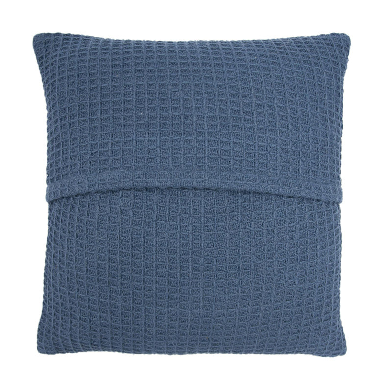 Bruges Geometric Square Throw, Ink Blue, Cushion Cover Only - No Insert