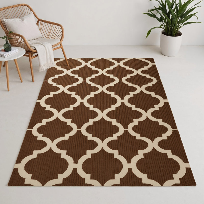 Tapis brun intérieur et extérieur Trellis, Rectangle 9 pi x 12 pi