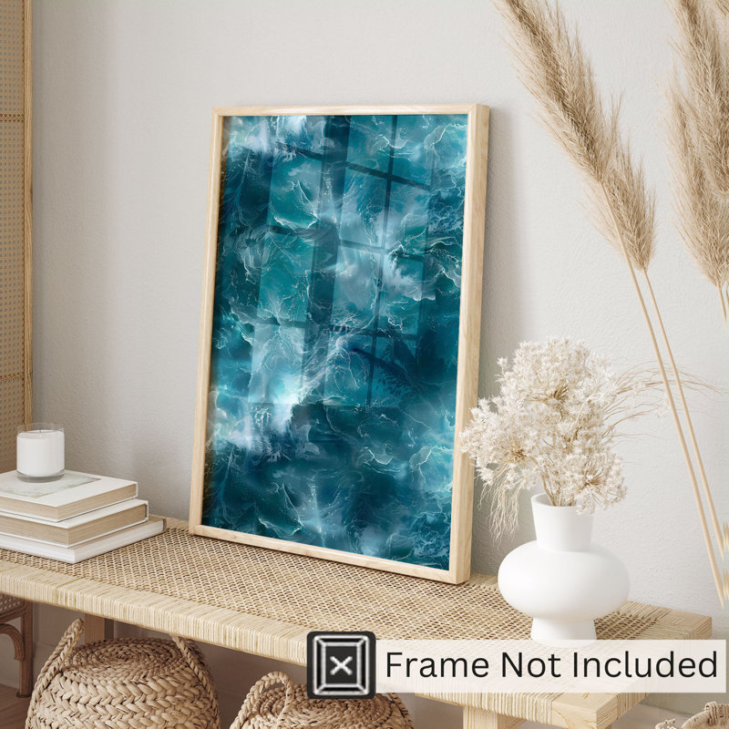 «Beach and Coastal Ocean Waves», reproduction d'art nautique sans cadre, H 36 po x l 24 po