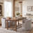 Upholstered Dining Armchair with Solid Pine Wood Frame and Caster Wheels