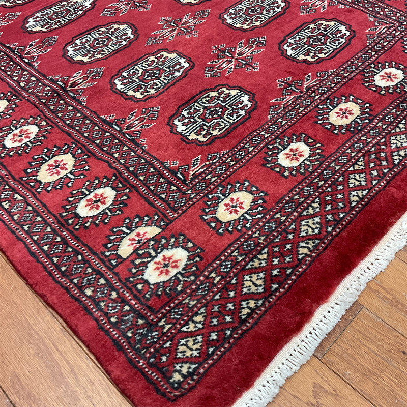  Tapis en laine Bokhara fabriqué à la main, Rectangle 3 pi x 4 pi 8 po