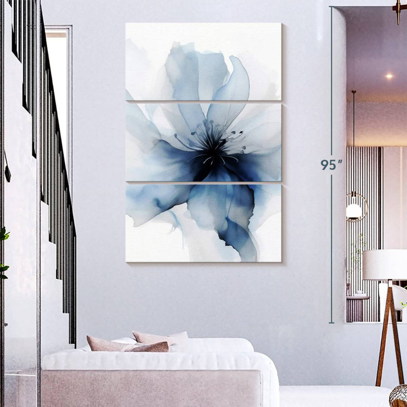 Avery délicat bleu floral I, H 32 po x l 20 po