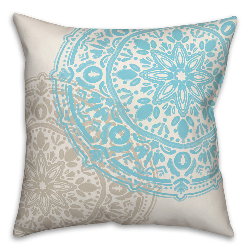 Housse et insert de coussin extérieur d'extérieur, Blanc, Floral 7