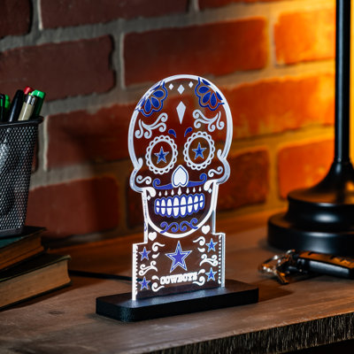 Dallas Cowboys NFL Football Sugar Skull Desklite LED Decor