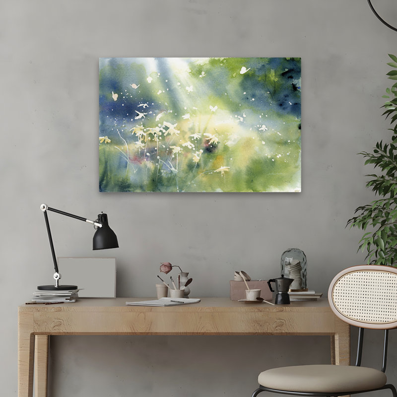 Papillons abstraits - lumière de paysage, H 16 po x l 24 po