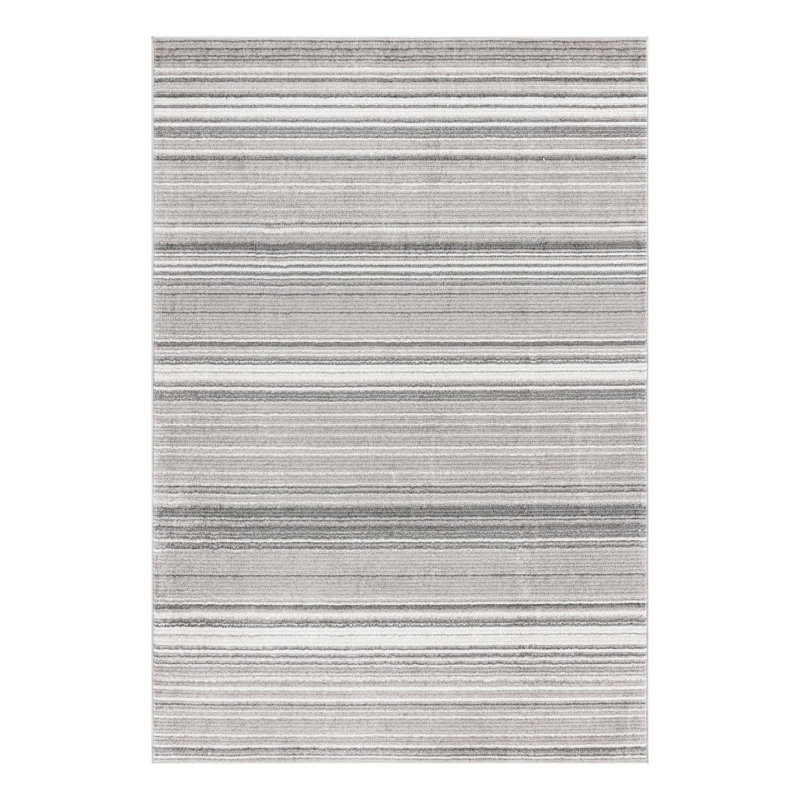 Osteen Striped Area Rug, Rectangle 4'1" x 6'3", Gray