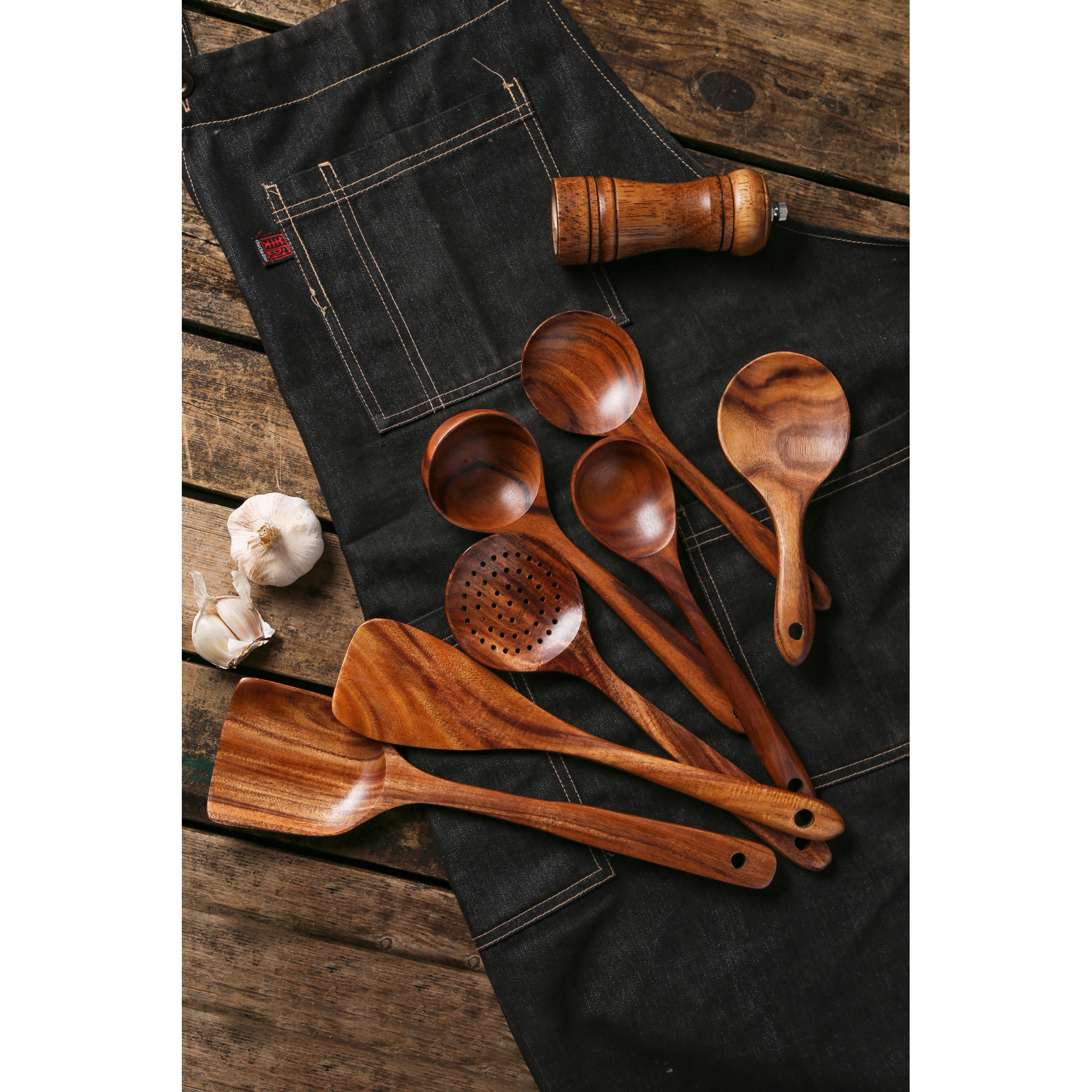 Rigby 7-Piece Wooden Kitchen Utensil Set