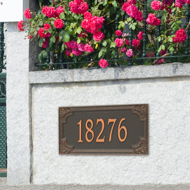 Plaque d'adresse murale 1 ligne Signature Series, Cuivre, Oui, Cuivre forgé