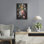 Fleurs sur fond noir 4 po par Momart, art mural en métal