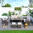 Messinger Wicker 7 - Person Patio Conversation Set with Cushions-1265153887