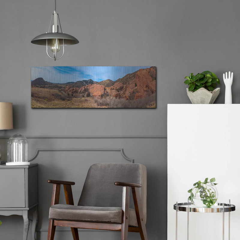 Ivy Bronx «Colorado Red Rocks Panorama» par Epic Portfolio, art mural en métal, H 12 po x l 36 po
