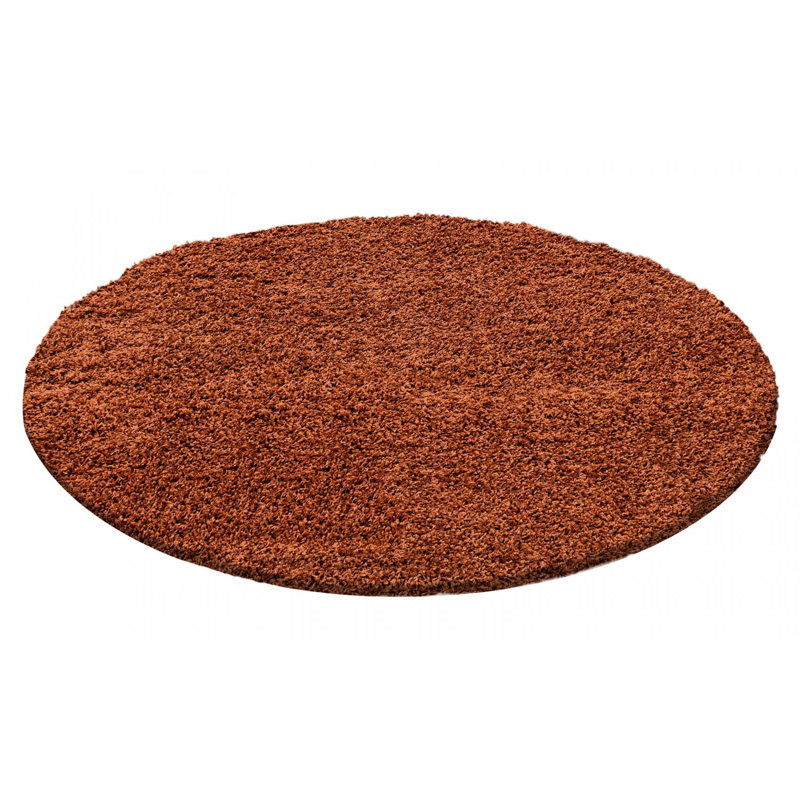 Elegant Round Carpet, Tile Red, 63 Inches Diameter | 100% Polypropylene, 1.9 lbs/sq ft | Pile Height: 1.2 Inches | Antibacterial, Durable Jute Underside | Easy to Clean with Vacuum | Ideal for Living Room & Bedroom Décor