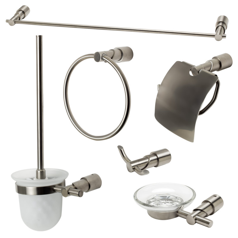 Bathroom Accessory Set, Brushed Nickel