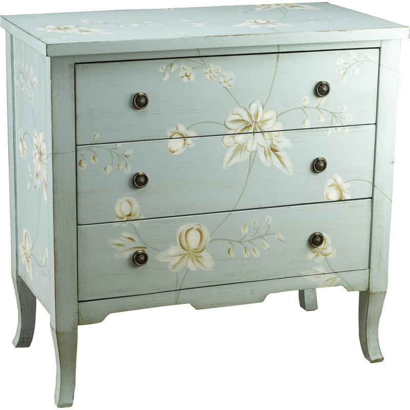 Commode décorative 3 tiroirs, Bleu