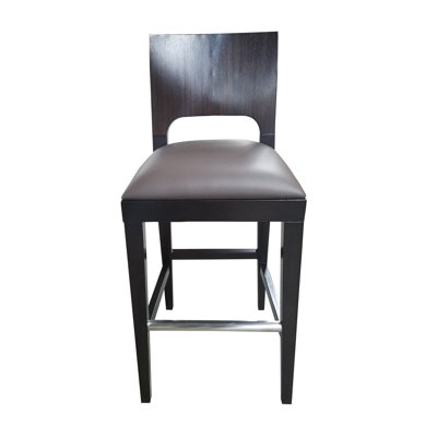 Upholstered Counter Stool with Solid Wood Frame