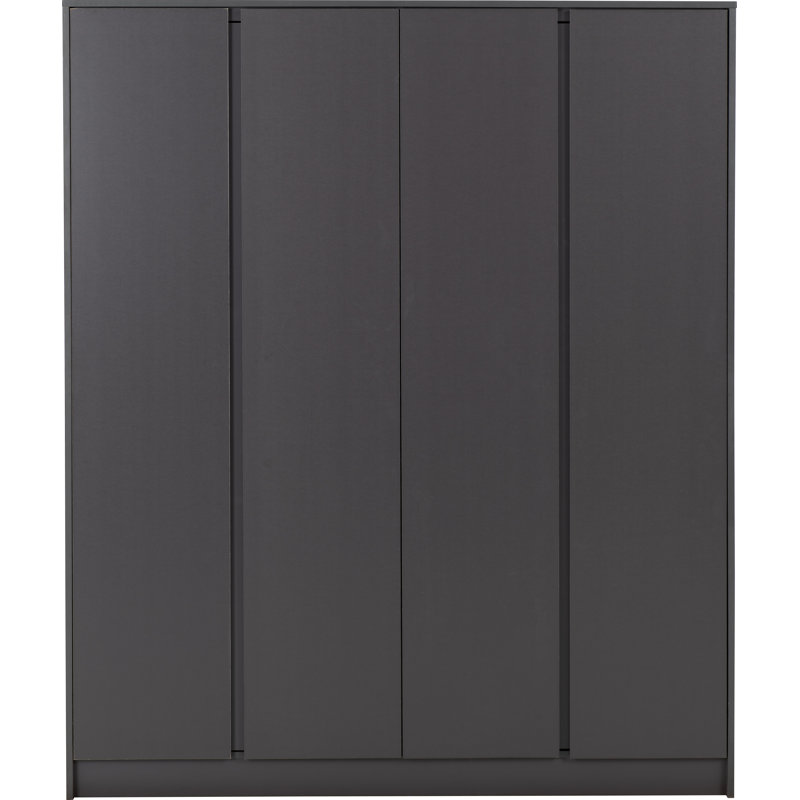 4 Door Manufactured Wood Wardrobe, Grey