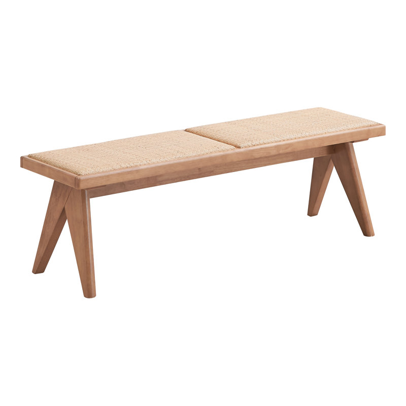 Alinna Bench with Rattan Seat in Natural