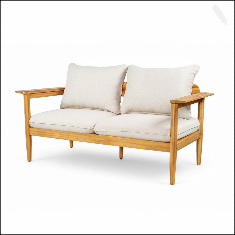 Causeuse d'extérieur en bois d'acacia Terassi avec coussins confortables et conception durable pour le patio et le balcon