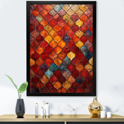 Elegance Orange And Yellow Moroccan Tiles 2 - Abstract Tile Wall Art
