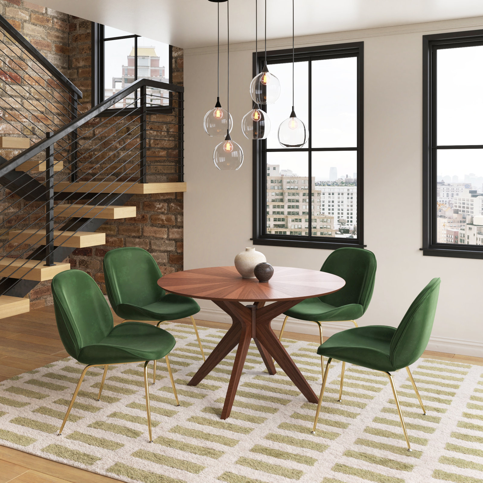 Fenway 47" Dining Table, Walnut Top/Walnut Base