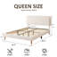 Structure de grand lit, lit plateforme rembourré moelleux avec tête de lit réglable en hauteur, structure robuste et Alats, conception silencieuse, compatible avec les matelas sans ressorts, facile à assembler, beige-129932410-129932412