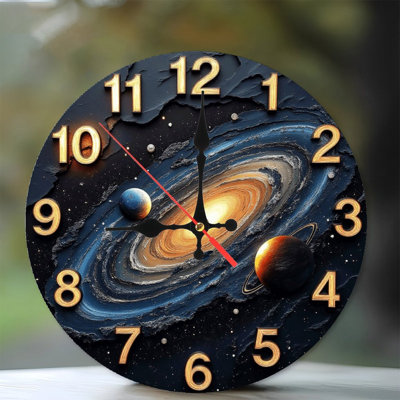 Cosmic Galaxy horloge chiffres planètes espace