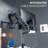 Vivo Black Standing Desk Riser With Dual Monitor Arm For Up To 32" Screens-609659410