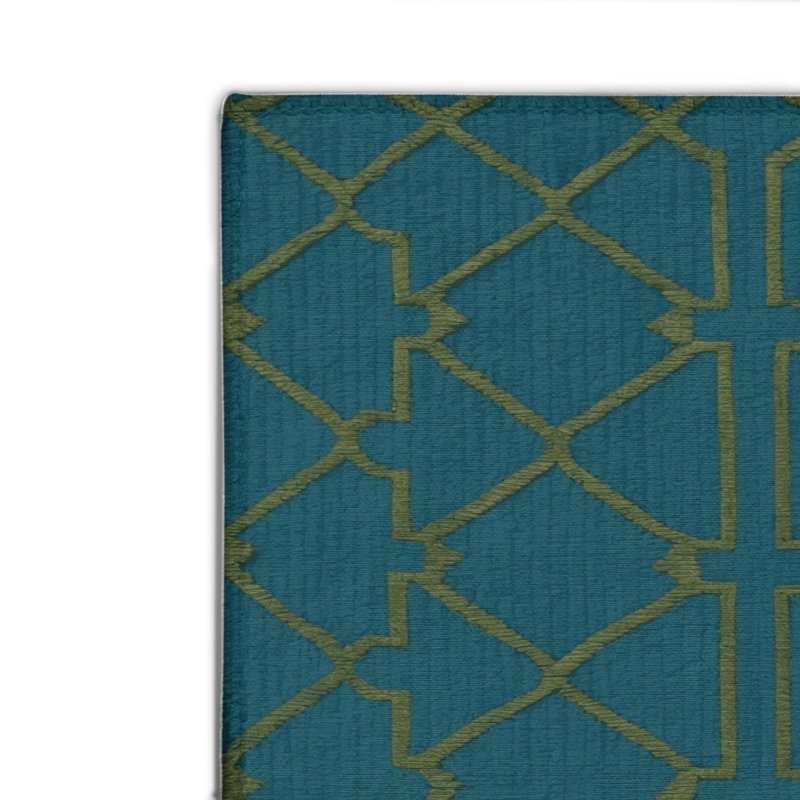 Trellis Blue Indoor and Outdoor Area Rug, Rectangle 2' x 3'