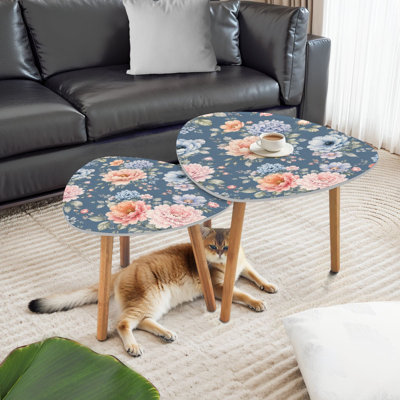 Ensemble de 2 tables basses gigognes Triangle