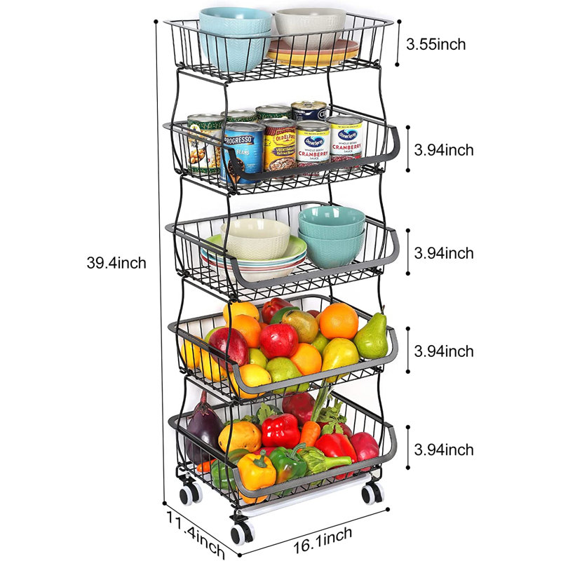 39.4'' H x 16.1'' W Utility Cart with Wheels