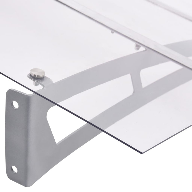 Dakota Fields 90cm D Glass Clear Cover Retractable Door / Window Awning, 47.24Cm H x 120Cm L x 90Cm W