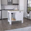 Îlot de cuisine Atenea, armoire simple porte, tablette blanc / Macadamia