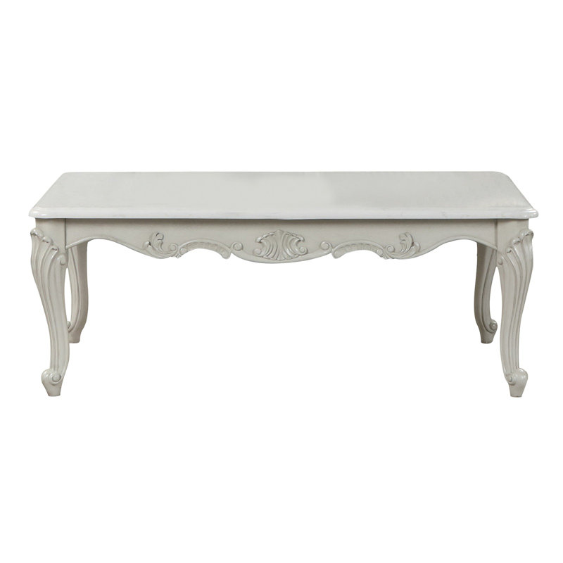 Table basse de style traditionnel toscan en bois argenté