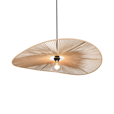 Luminaire suspendu en rotin tissé 1 lumière