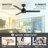 Zelindo 48''Matte Black Ceiling Fan Without Light, Indoor Ceiling Fan no Light with Remote Control and Quiet DC Motor, Outdoor Ceiling Fans for porch Without Lights, Black 3 Blades