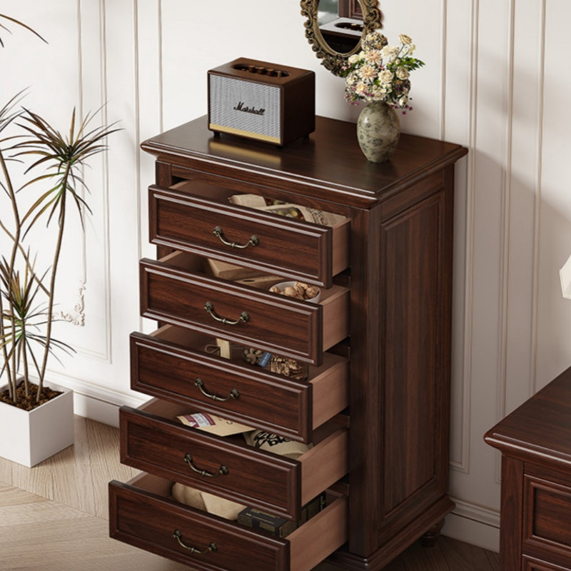 Simple Retro Yellow Rosewood Entrance Cabinet Solid Wood Accent Chest