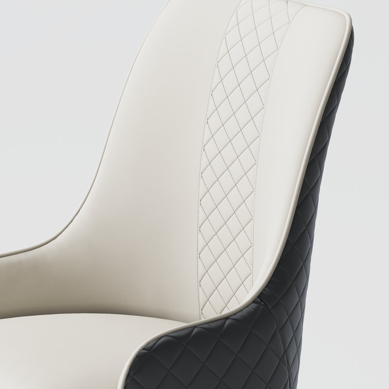 Chaises de salle à manger en similicuir à haut dossier, Noir