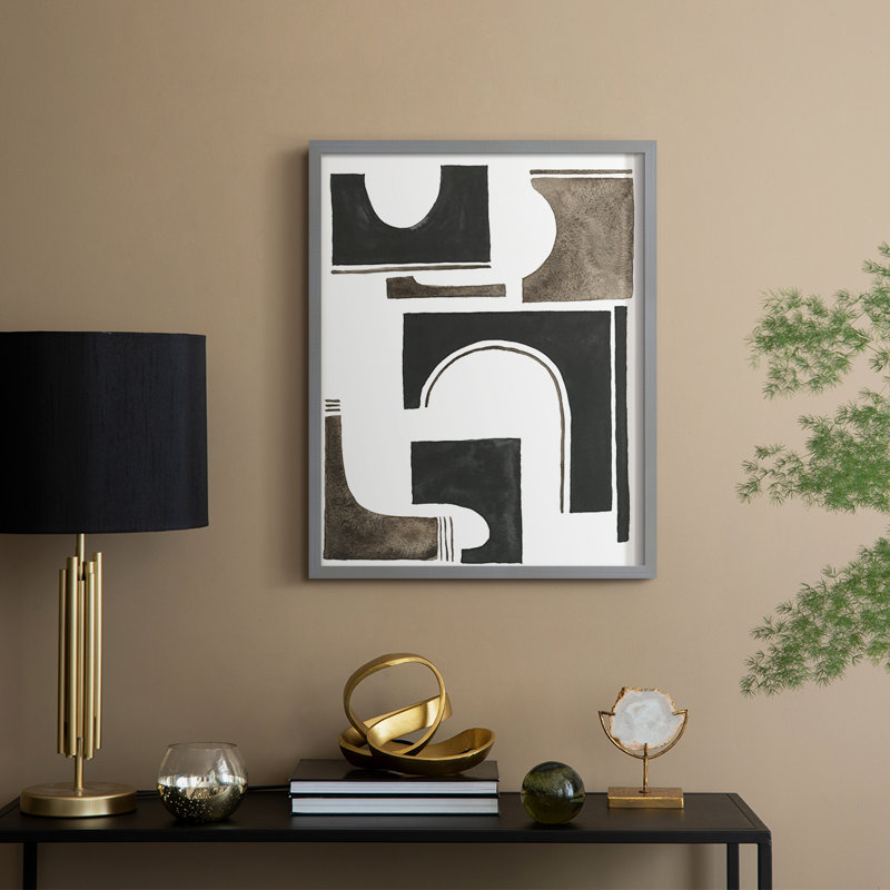 Midway II Framed Print - Solid Wood, Gray, 11" H x 9" W