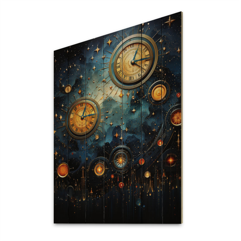 Astrologie du zodiaque harmonie pointillisme sur bois, H 32 po x l 24 po x P 0,78 po