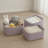  3-Piece Cotton Rope Storage Basket Set, Rectangular Woven Shelf Bins with Handles-1348576731