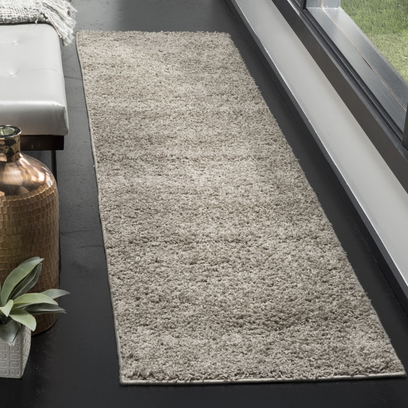 Helsel Shag Performance Machine Washable Solid Color Rug, Runner 2' x 12'